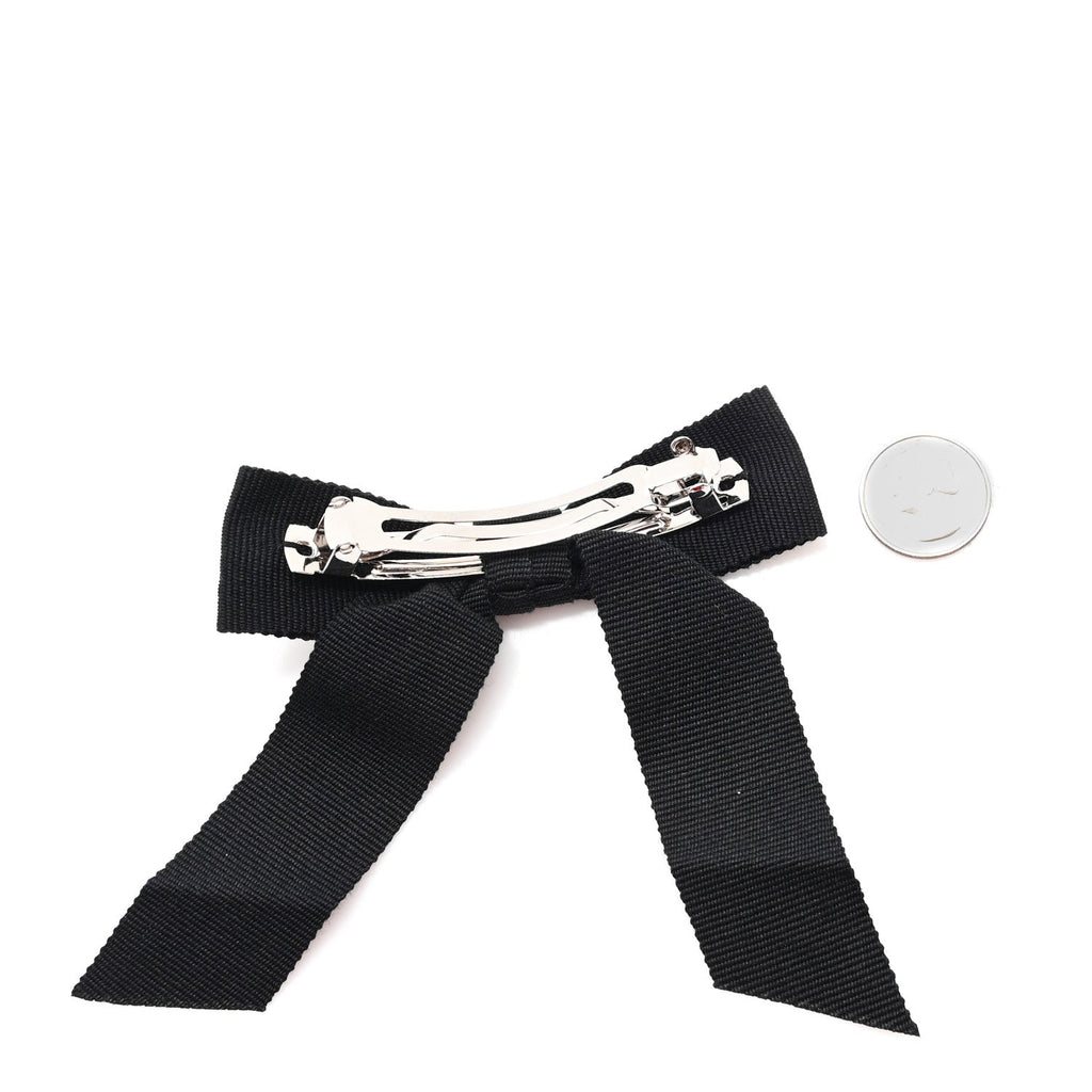Grosgrain Bow CC Hair Clip Black