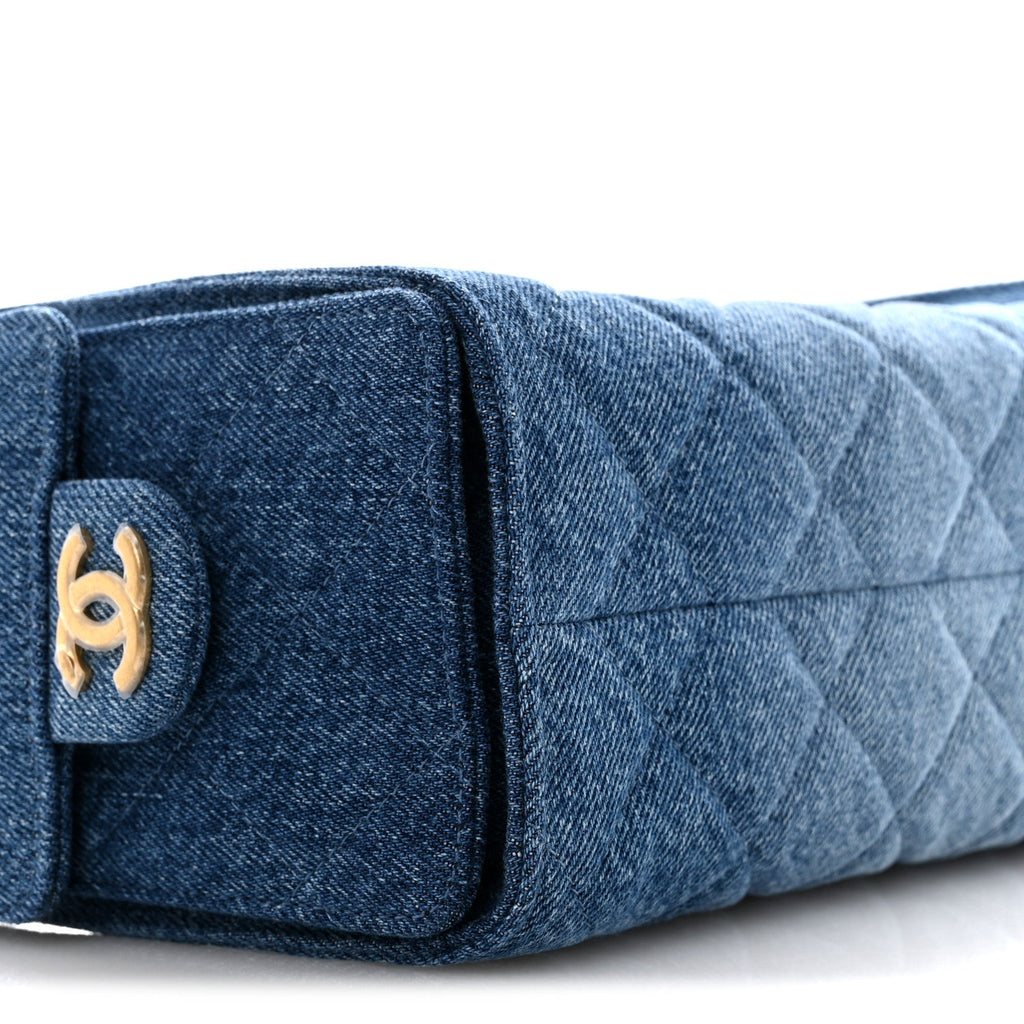 Chanel Washed Denim Quilted Mini Chanel 25 Handbag Blue