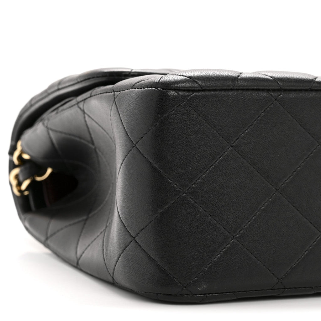 Chanel Lambskin Quilted Jumbo Double Flap Black