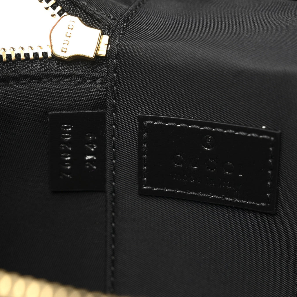 Gucci Calfskin Mini Bamboo Top Handle Shoulder Bag Black