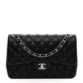 Chanel Lambskin Quilted Jumbo Double Flap Black