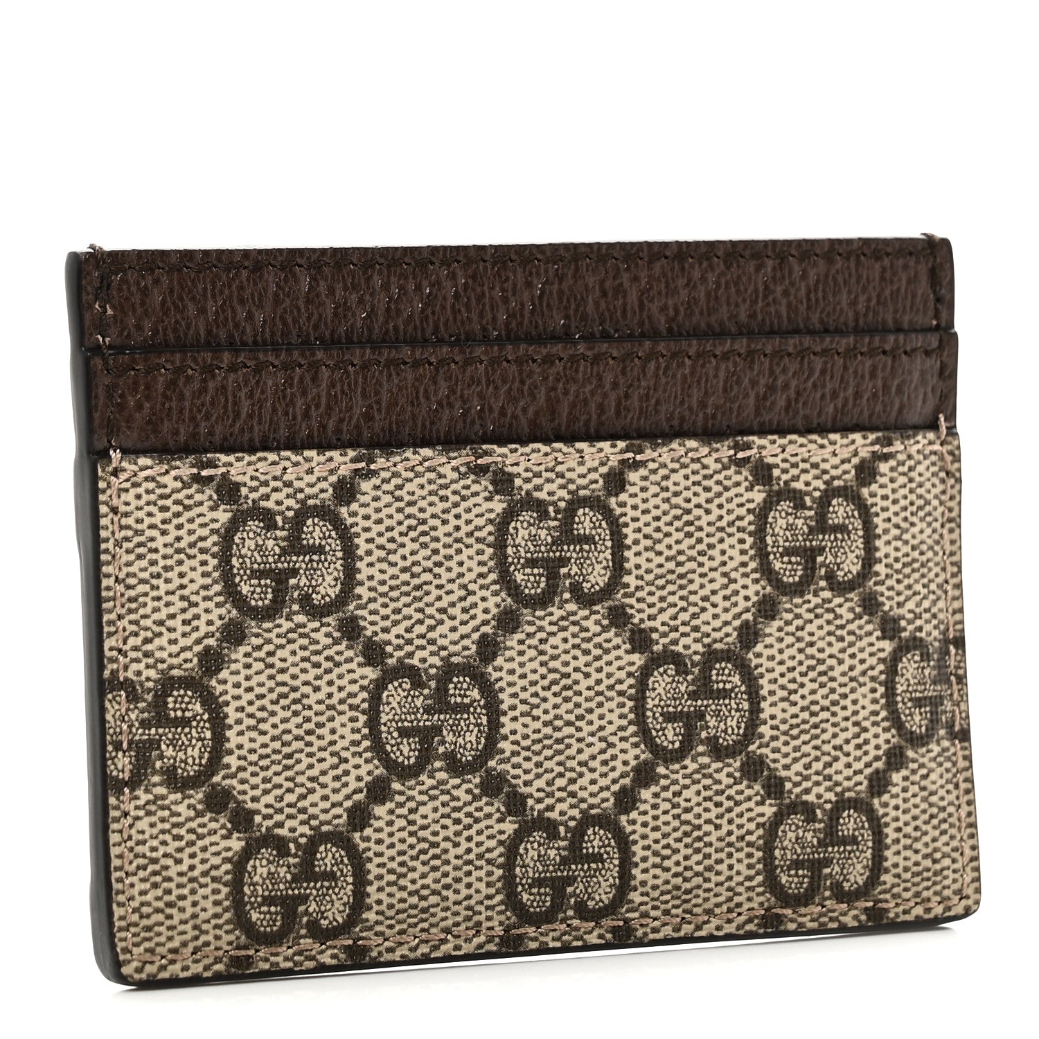 Gucci GG Supreme Monogram Ophidia Card Holder Brown