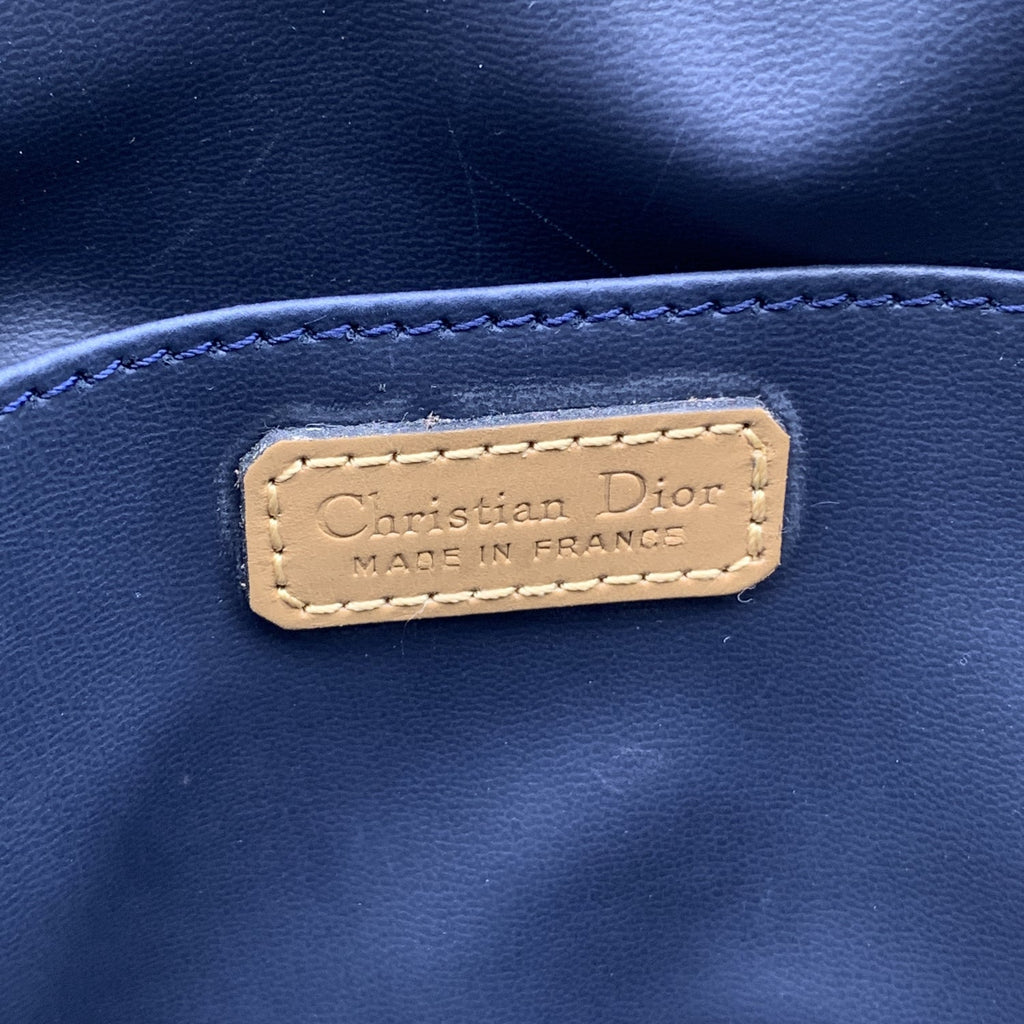 CHRISTIAN DIOR  Beige Logo Canvas Cosmetic Bag Purse