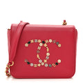 Chanel Lambskin Quilted Lucky Charms CC Crossbody Messenger Flap Red