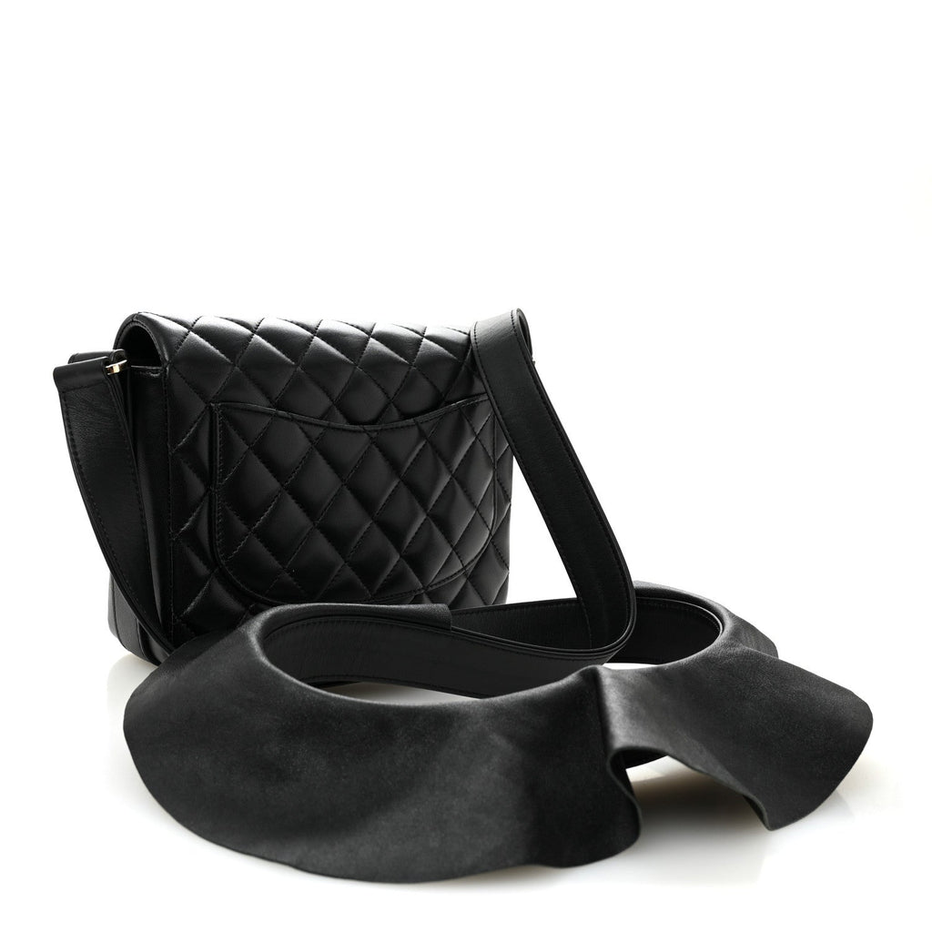 Chanel Calfskin Quilted Bolero De Chanel Flap Bag Black