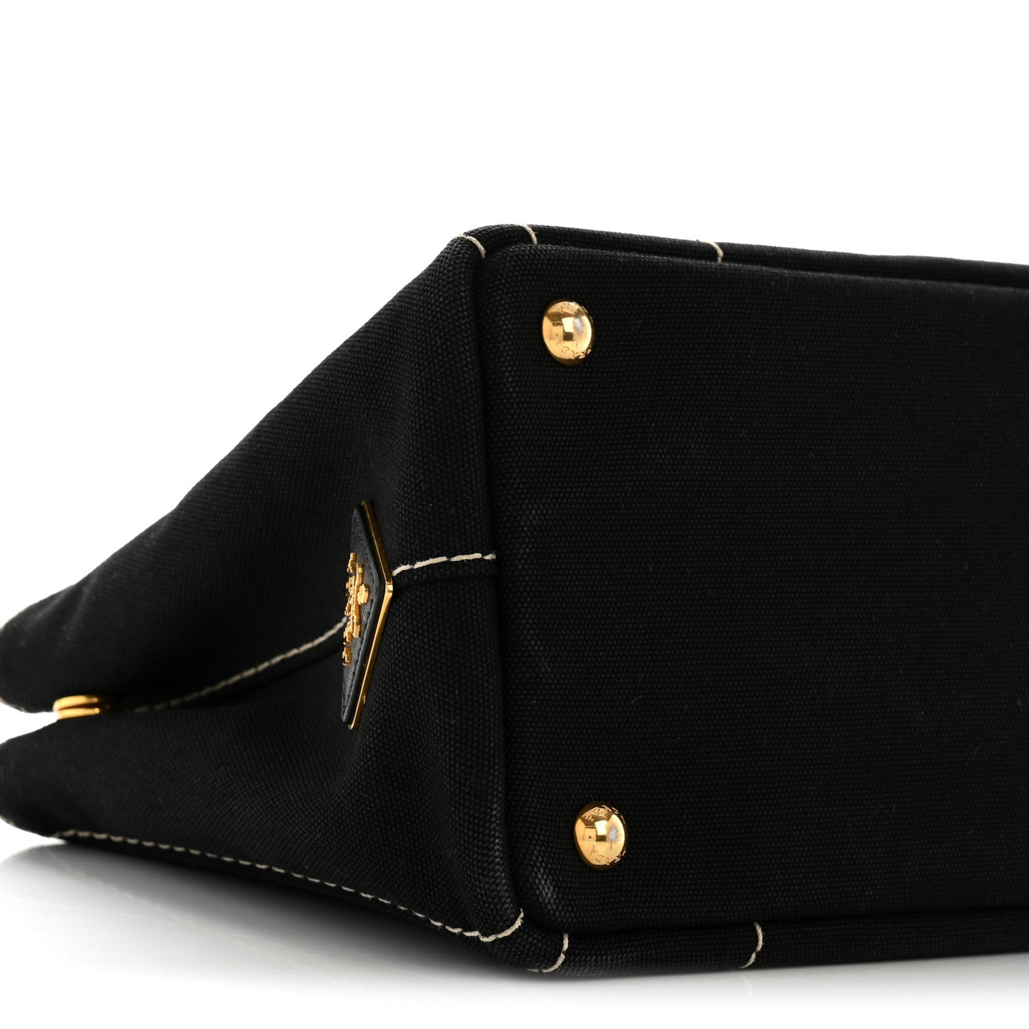Prada Canapa Small Logo Tote Black Talco