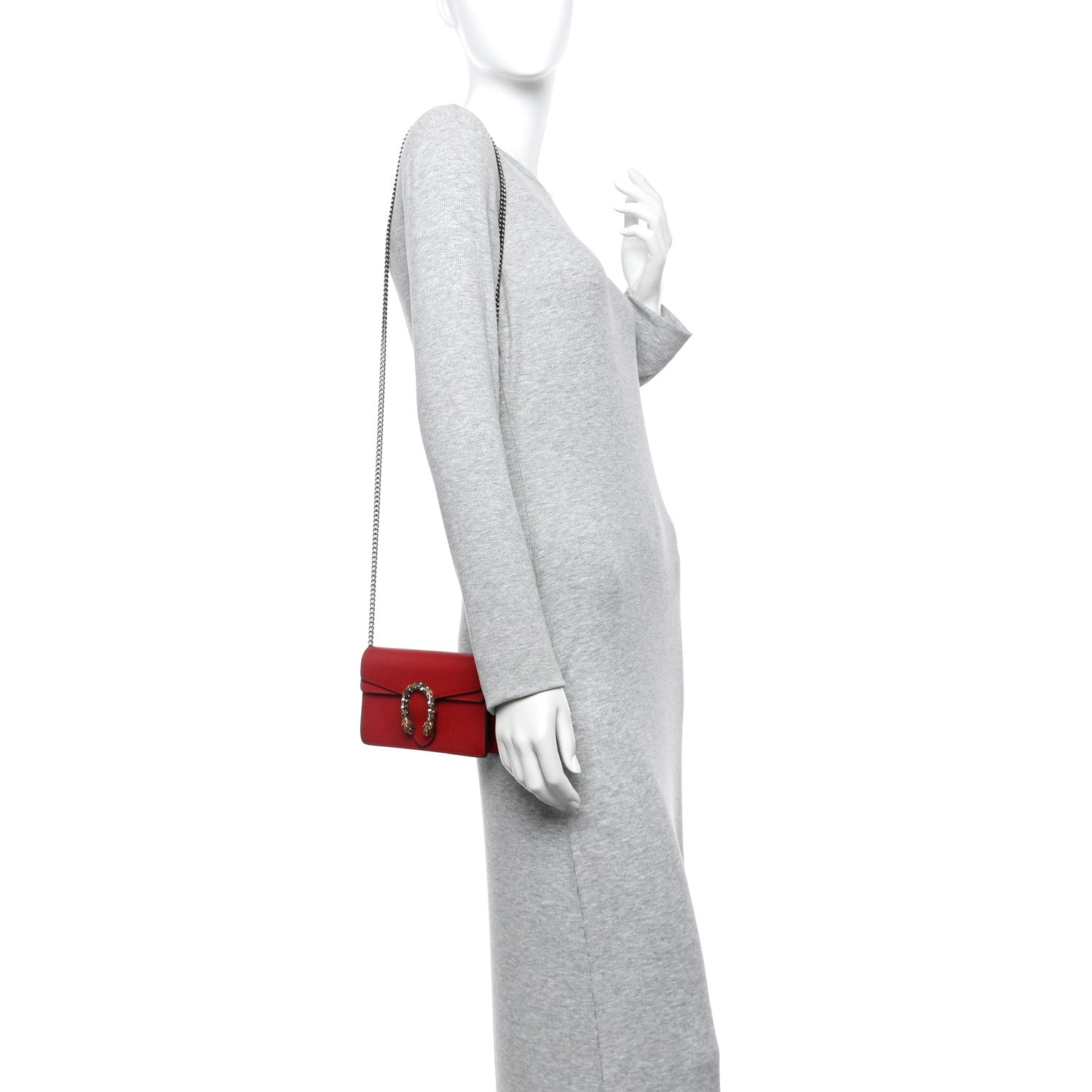Gucci Calfskin Super Mini Dionysus Shoulder Bag Hibiscus Red