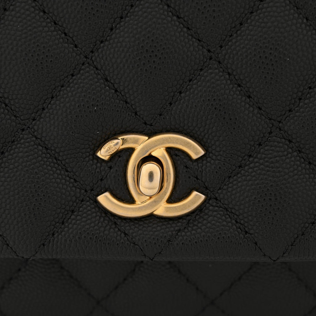Chanel Caviar Quilted Mini Coco Handle Flap Black