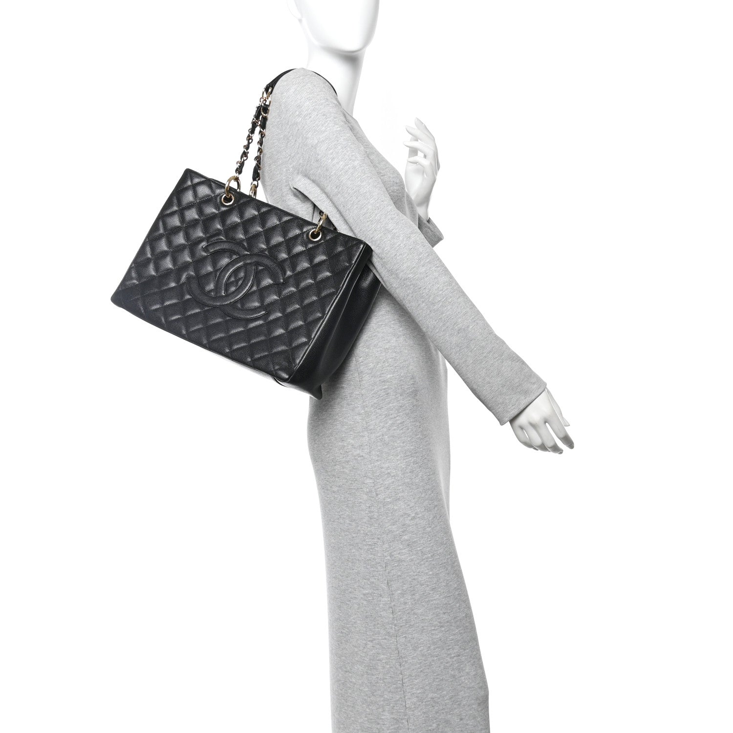 Chanel Caviar Quilted Grand Shopping Tote GST Black