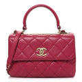 Chanel Lambskin Quilted Small Trendy CC Flap Dual Handle Bag Dark Pink