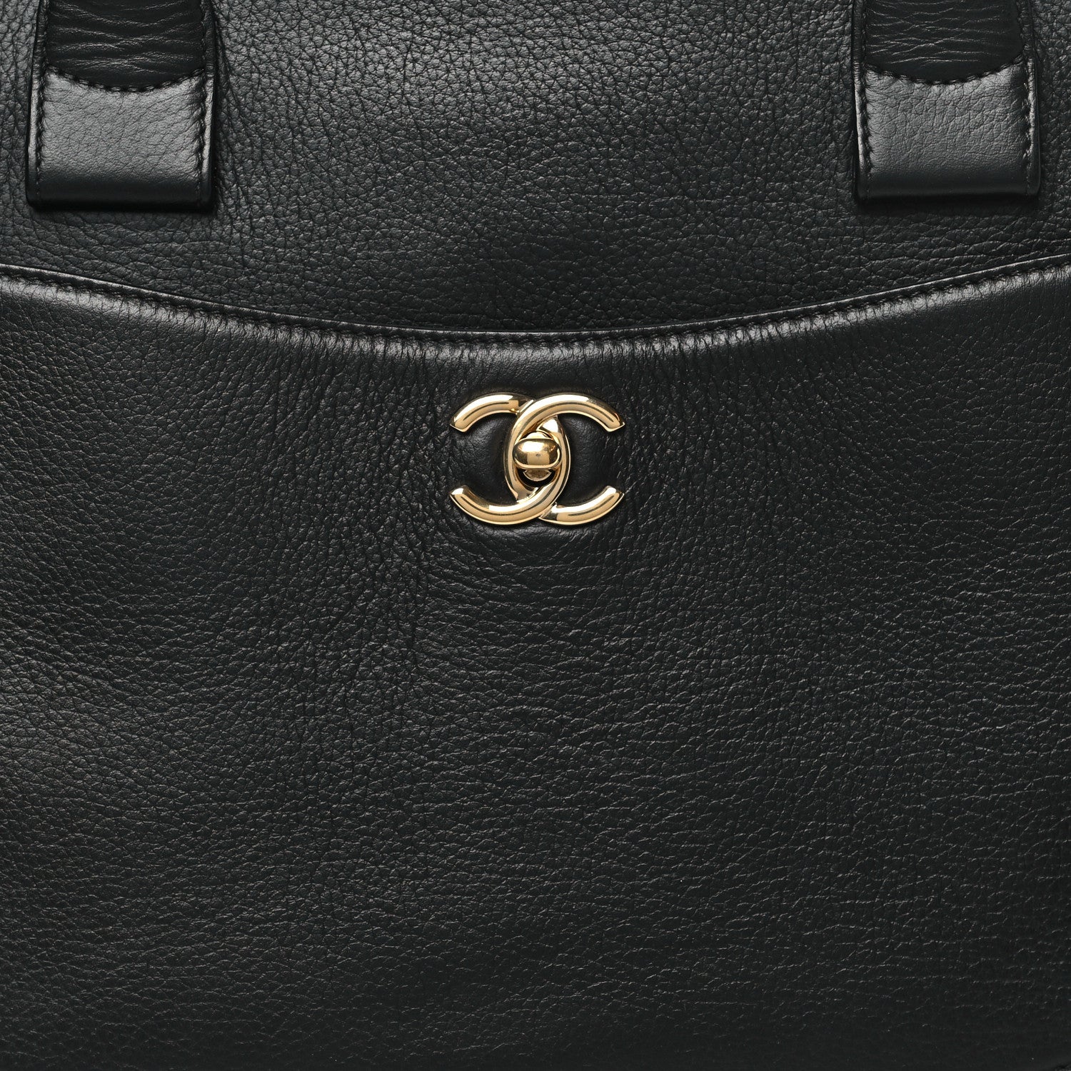 Chanel Grained Calfskin Medium Bi-Color Neo Executive Shopper Tote Black Beige