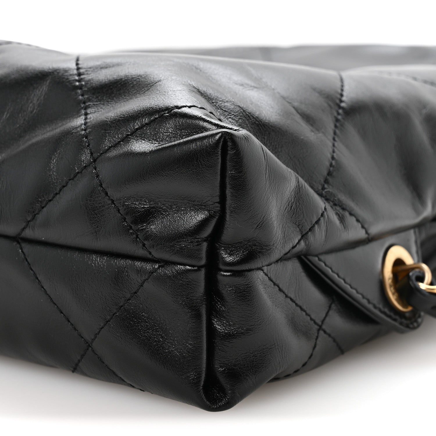 Chanel Shiny Calfskin Quilted Chanel 22 Backpack Black