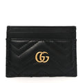 Gucci Calfskin Matelasse GG Marmont Card Holder Black