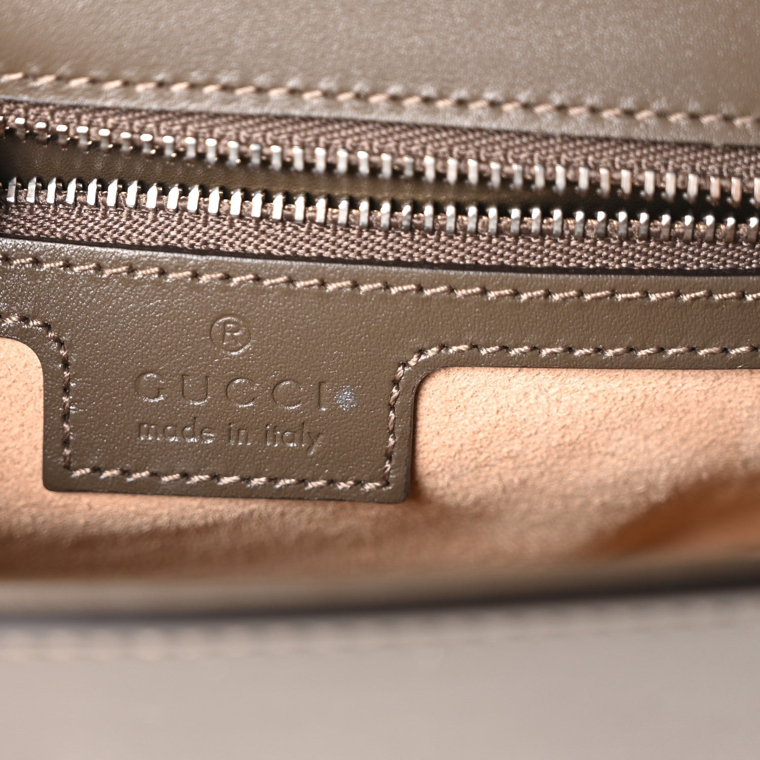 Gucci Senna Calfskin Petite GG Top Handle Shoulder Bag Craclet Brown
