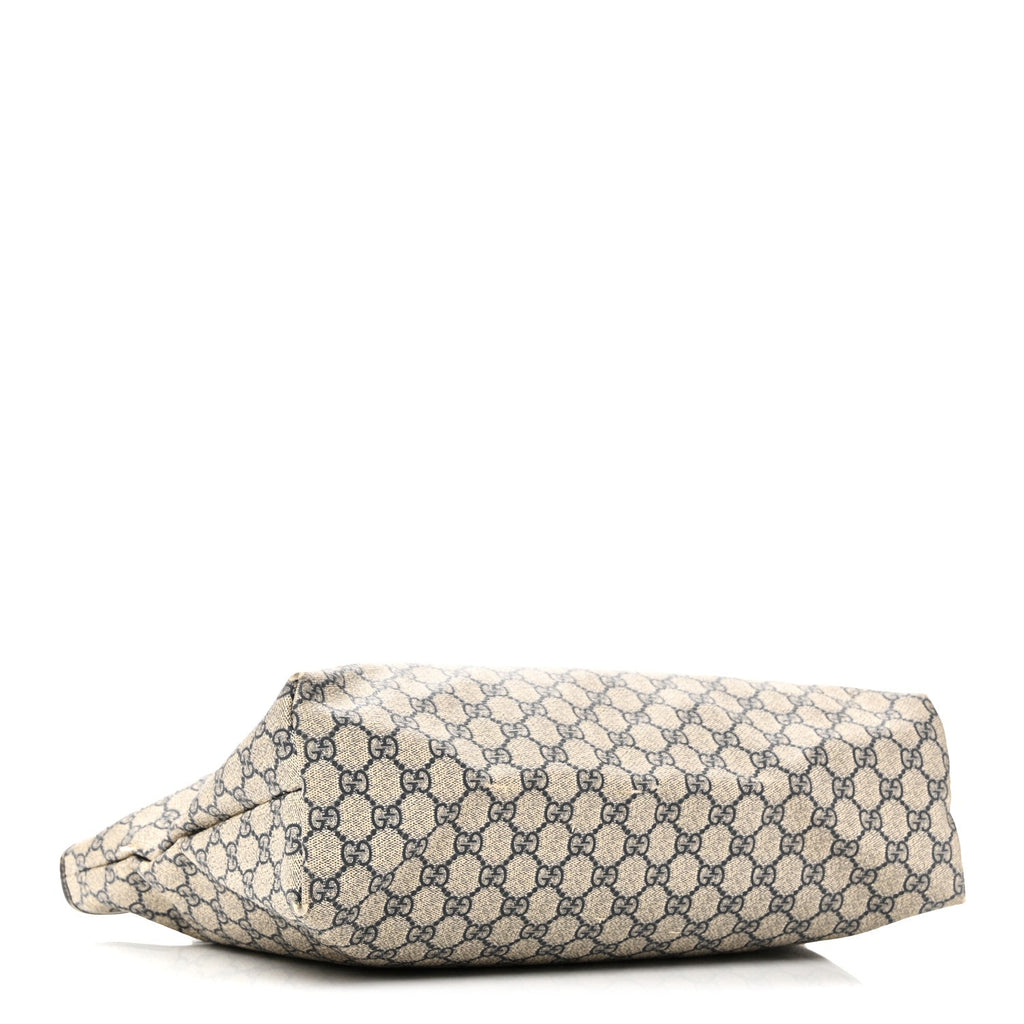 Gucci GG Supreme Monogram Medium Zippered Shopping Tote Navy