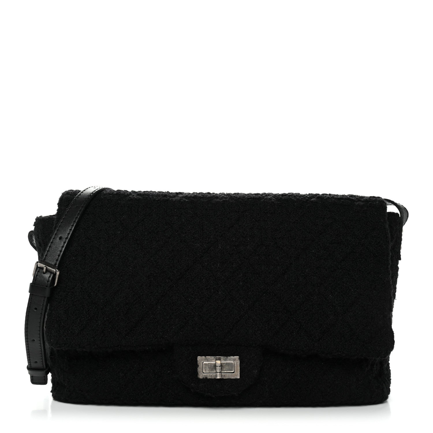 Chanel Easy Tweed Jumbo Reissue Messenger Flap Black