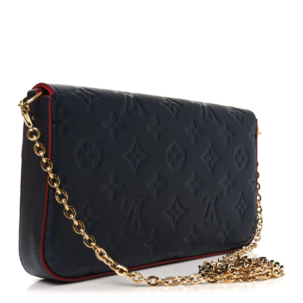 Louis Vuitton Empreinte Pochette Felicie Chain Wallet Marine Rouge