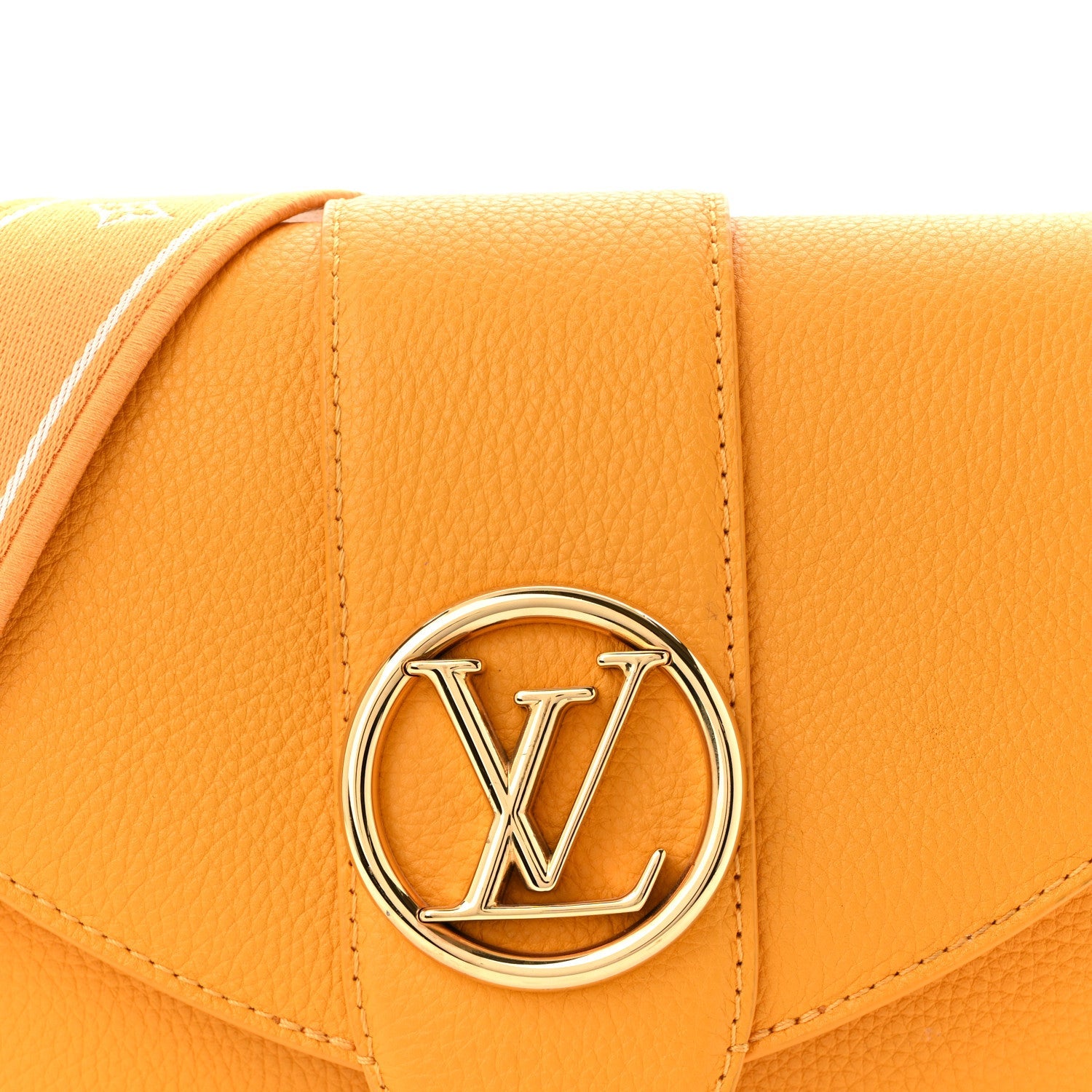 Louis Vuitton Grained Calfskin LV Pont 9 Soft PM Sunbeam