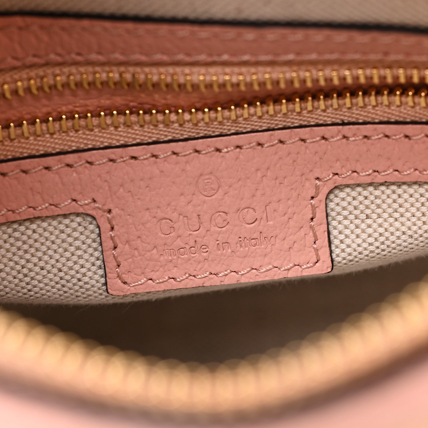 Gucci GG Supreme Monogram Textured Calfskin Web Super Mini Ophidia Shoulder Bag Pink