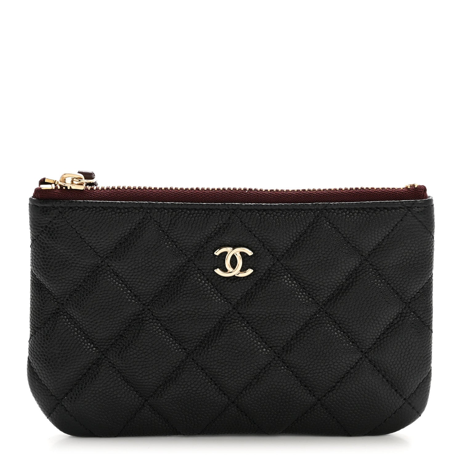 Caviar Quilted Small Cosmetic Case Black