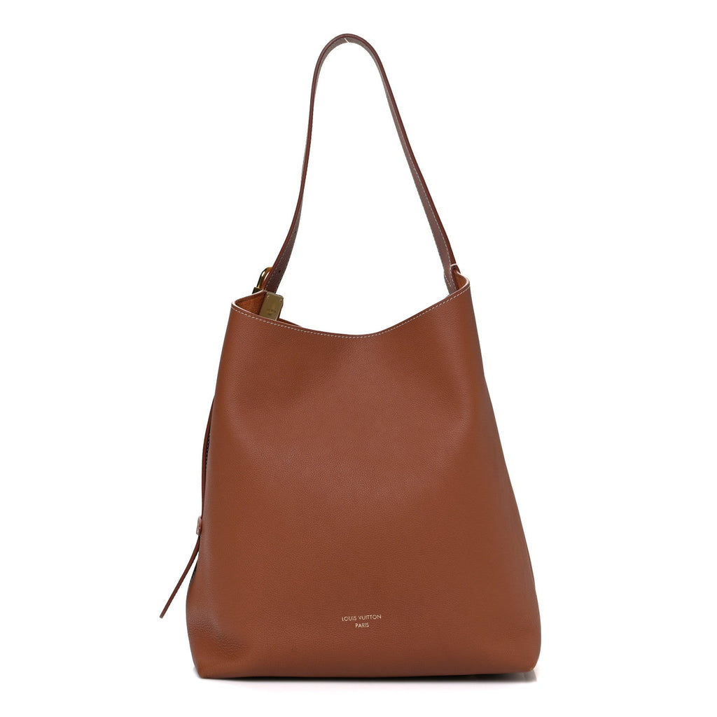 Louis Vuitton Grained Calfskin Low Key Hobo MM Cognac