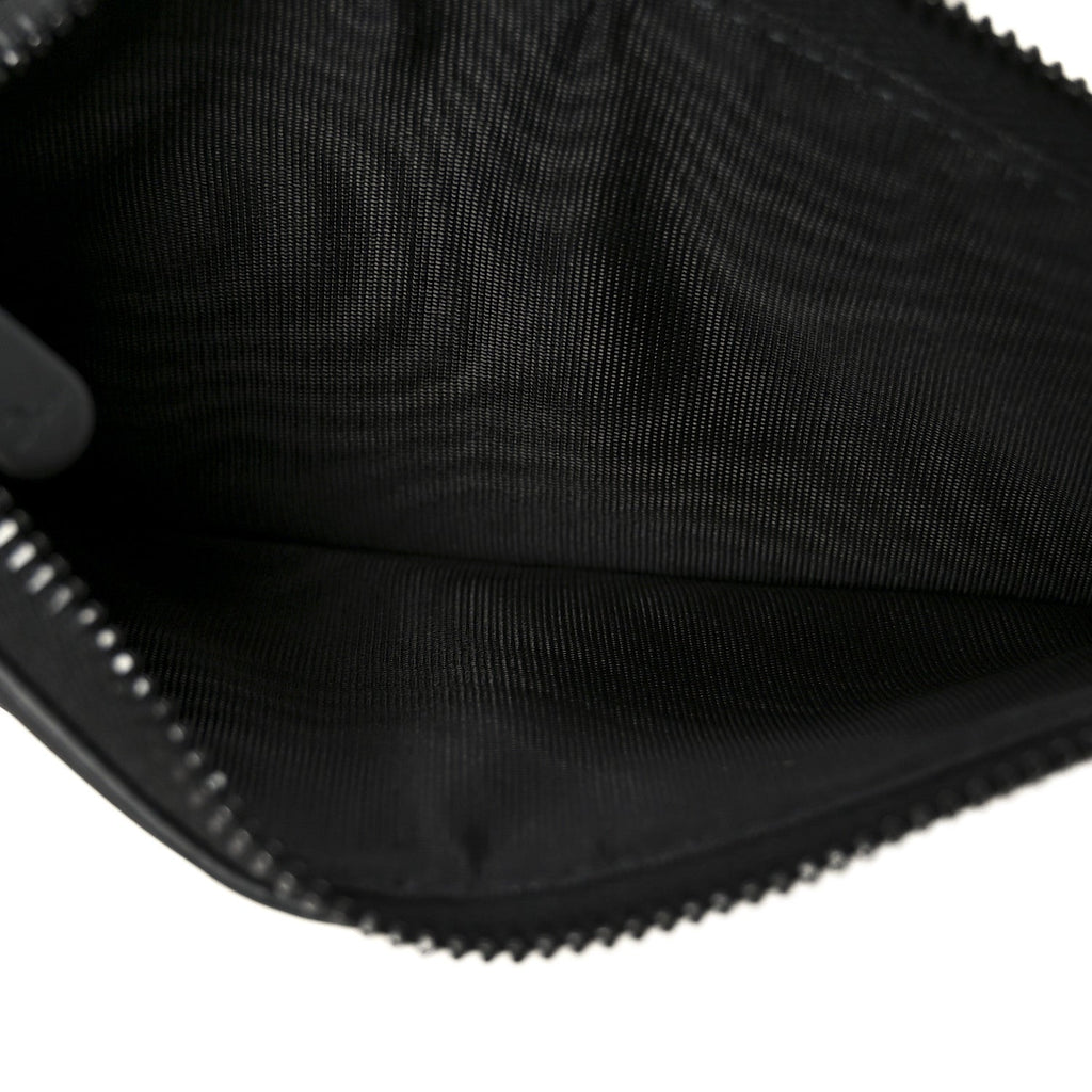 Christian Dior Ultra Matte Calfskin Saddle Chain Wallet Pouch Black