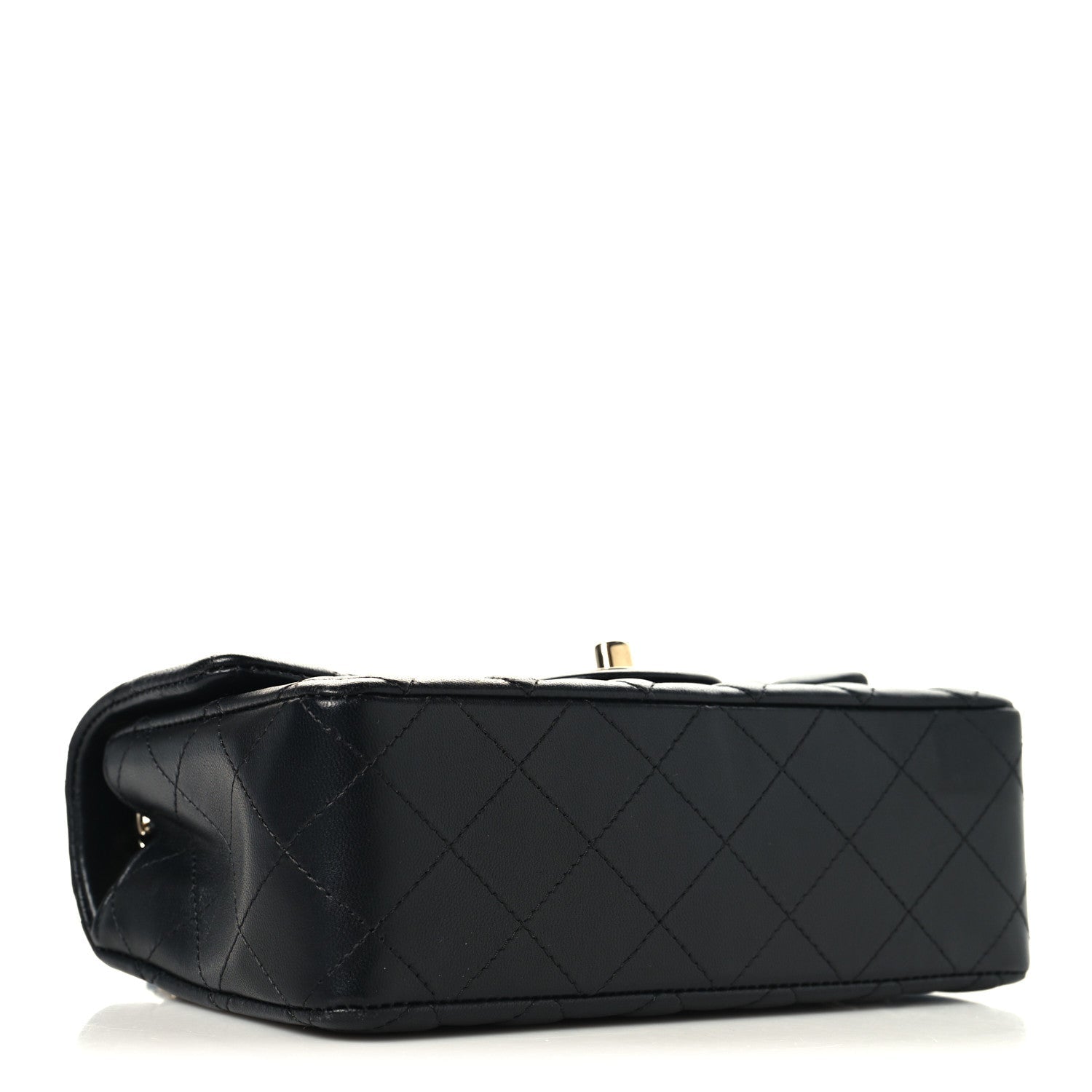 Chanel Lambskin Quilted Mini Rectangular Flap Black