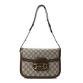 Gucci GG Supreme Monogram Horsebit 1955 Shoulder Bag Beige Brown Sugar