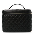 Caviar Quilted Large Vanity Pouch Black