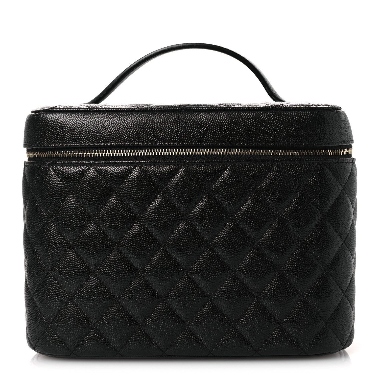 Caviar Quilted Large Vanity Pouch Black