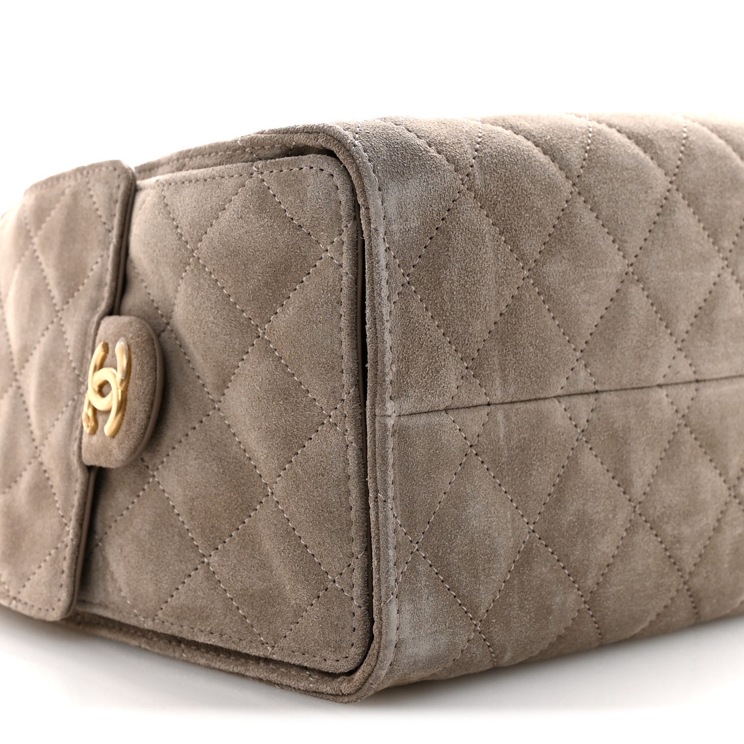 Chanel Suede Quilted Small Chanel 25 Handbag Dark Grey