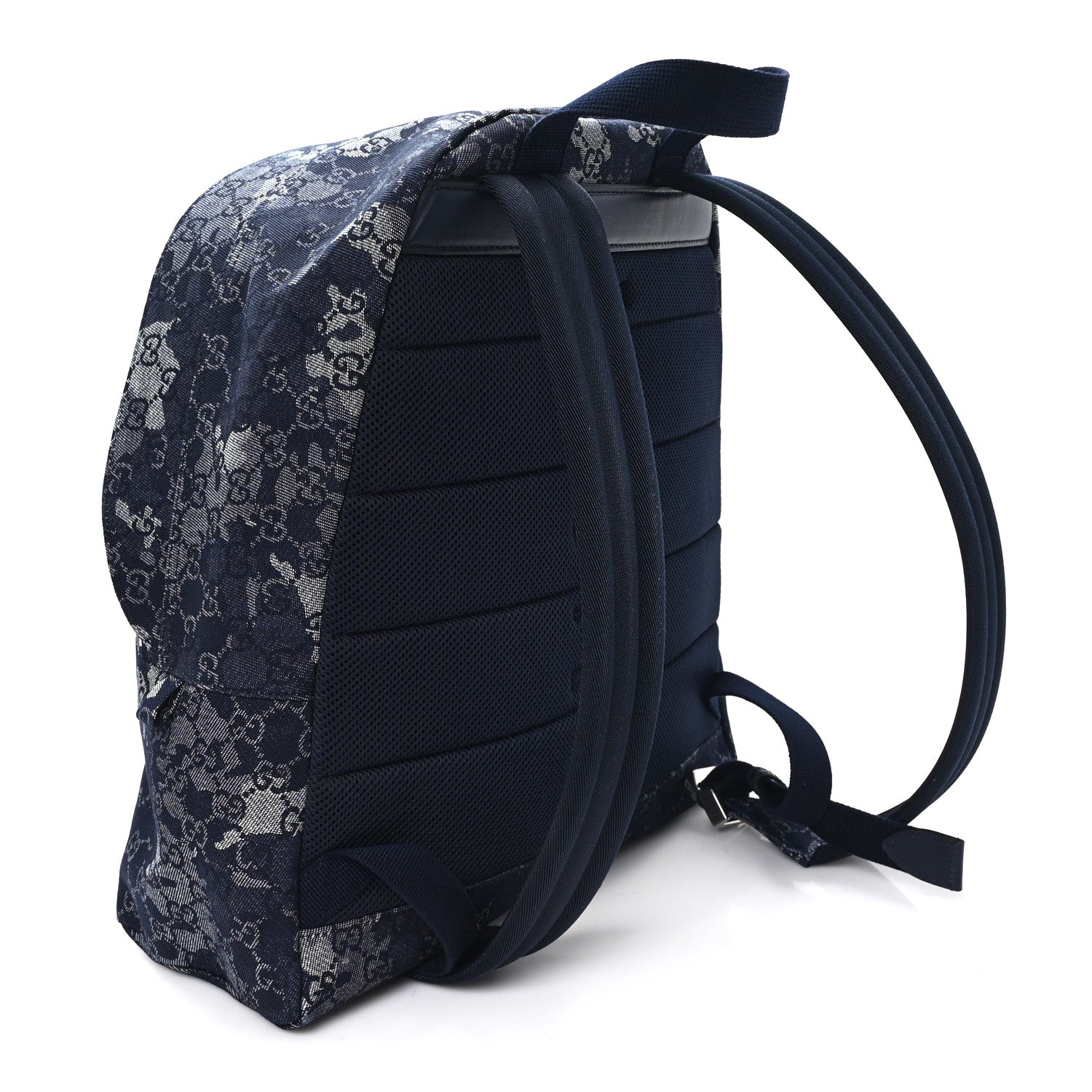 Gucci Denim Monogram Camouflage Large Backpack Blue