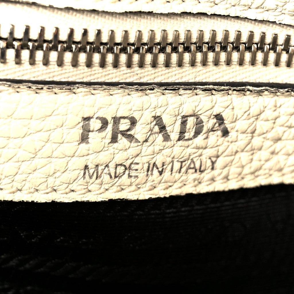 Prada Vitello Daino Soft Hobo Messenger Bag White