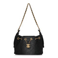 Chanel Washed Denim Quilted Mini Chanel 25 Handbag Black