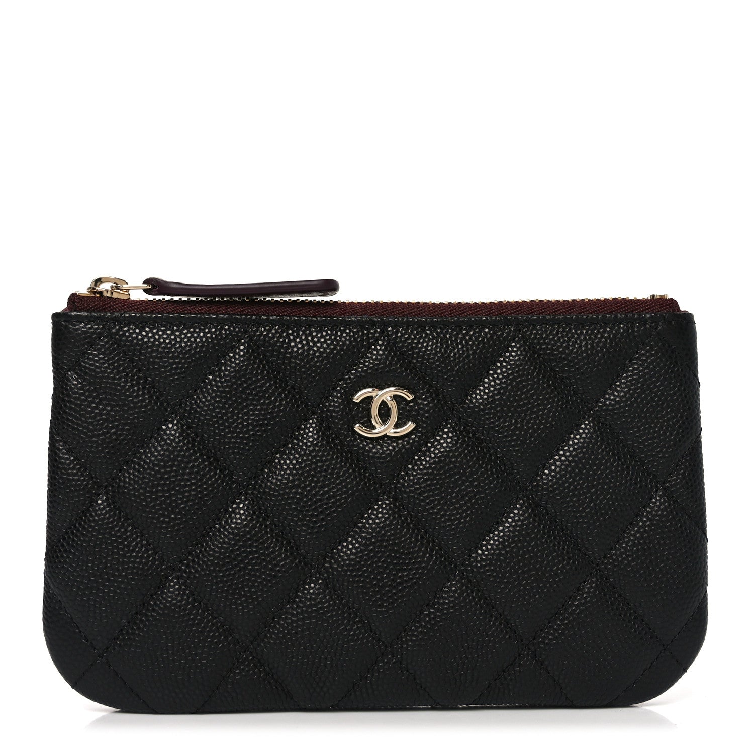 Caviar Quilted Small Cosmetic Case Black