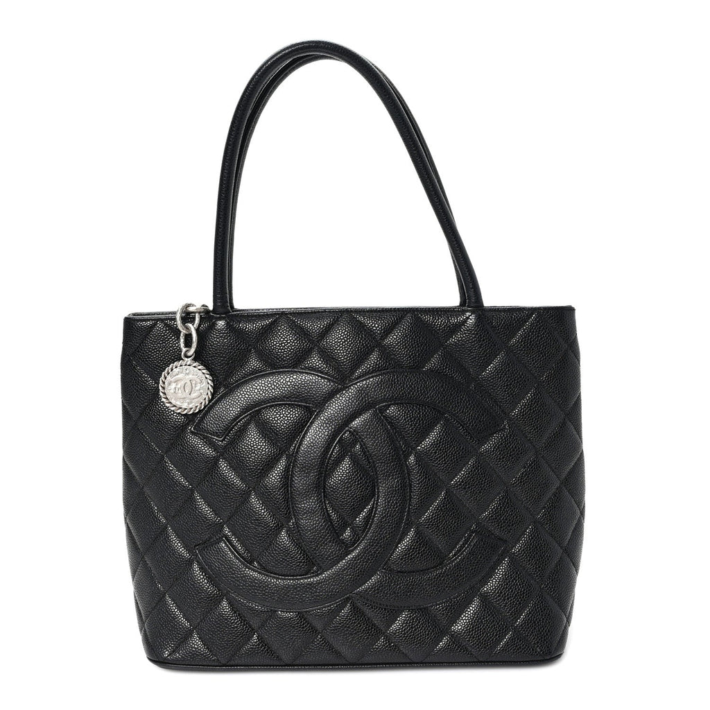 Chanel Caviar Quilted Medallion Tote Black