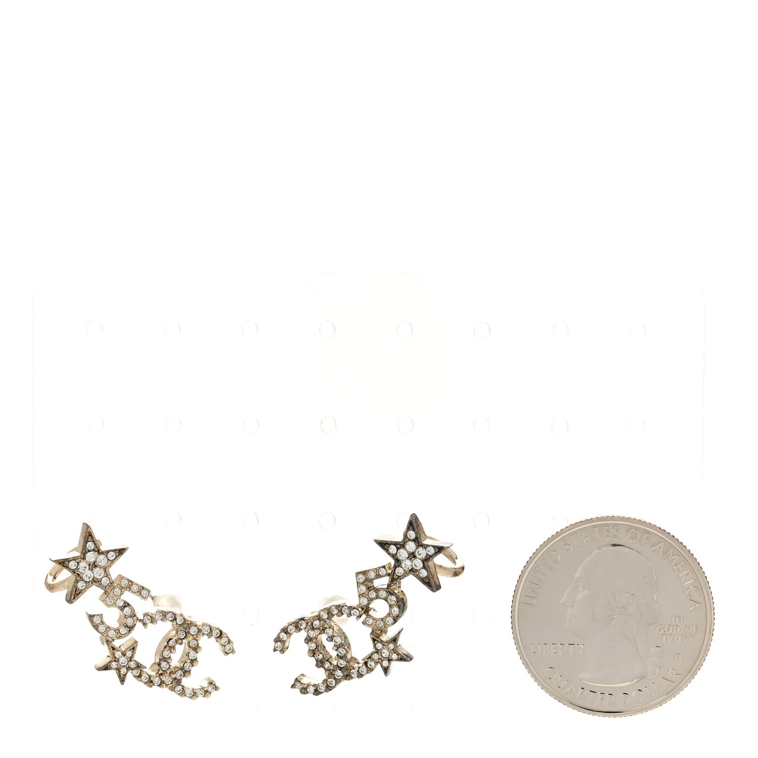 Crystal Star 5 CC Earrings Gold