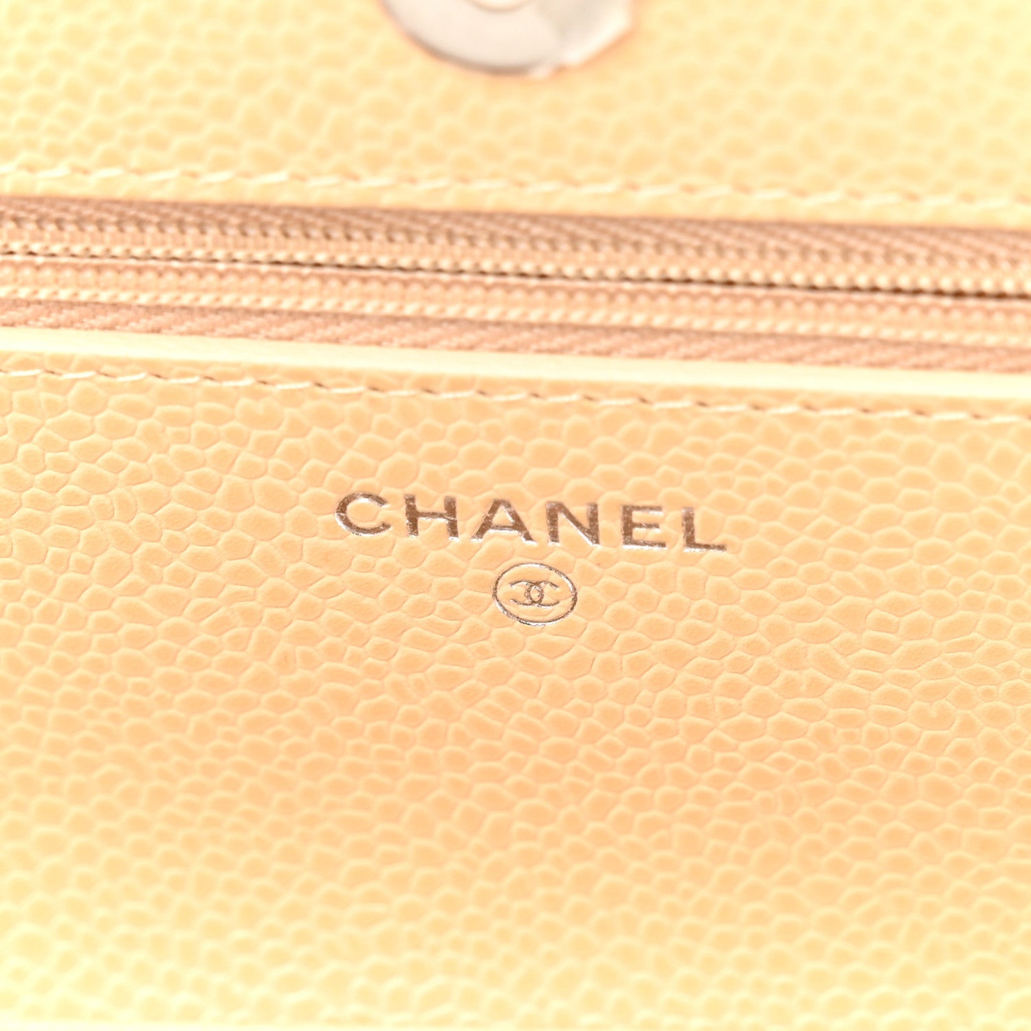 Chanel Caviar Quilted Wallet on Chain WOC Beige