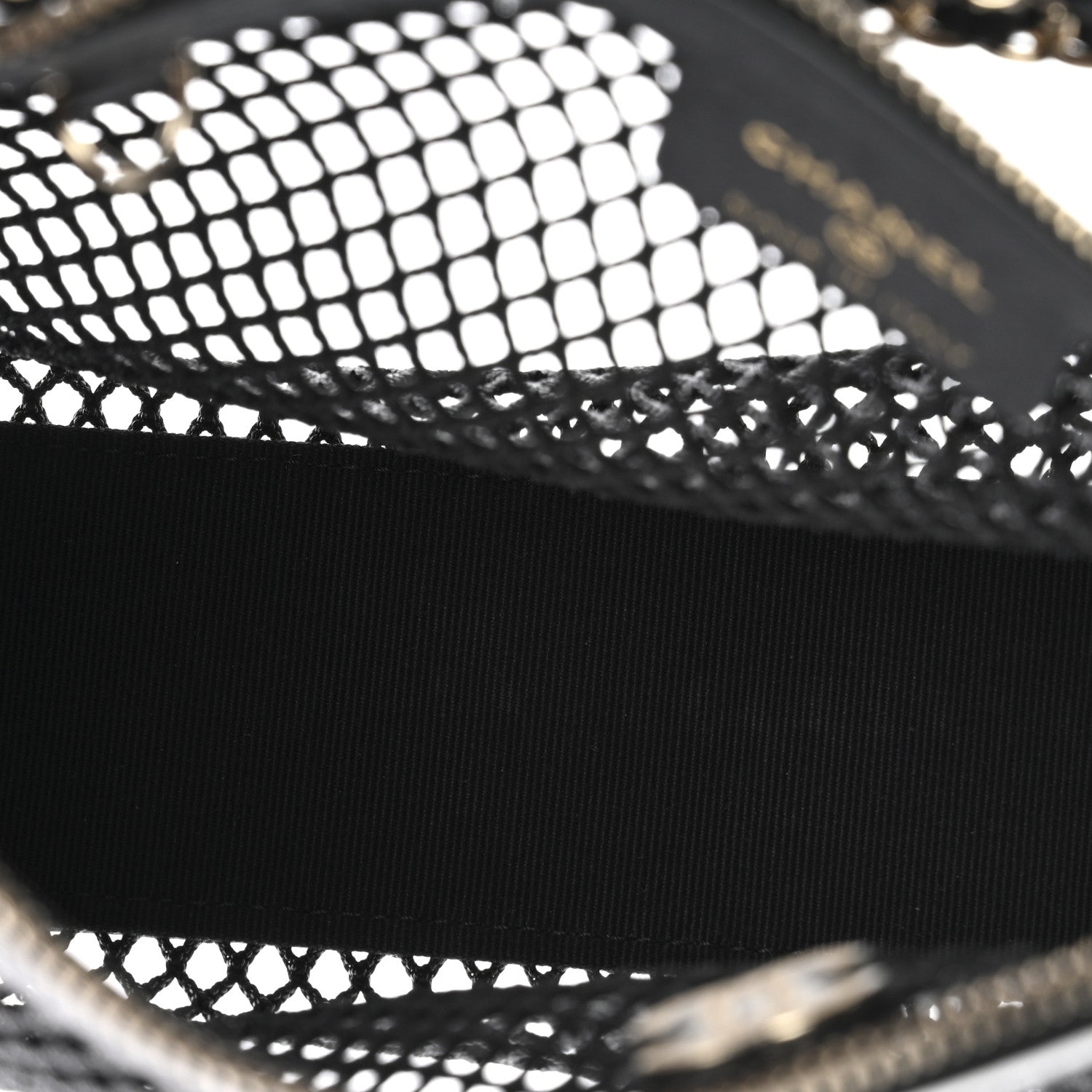 Chanel Mesh Shiny Lambskin Clutch With Chain Black