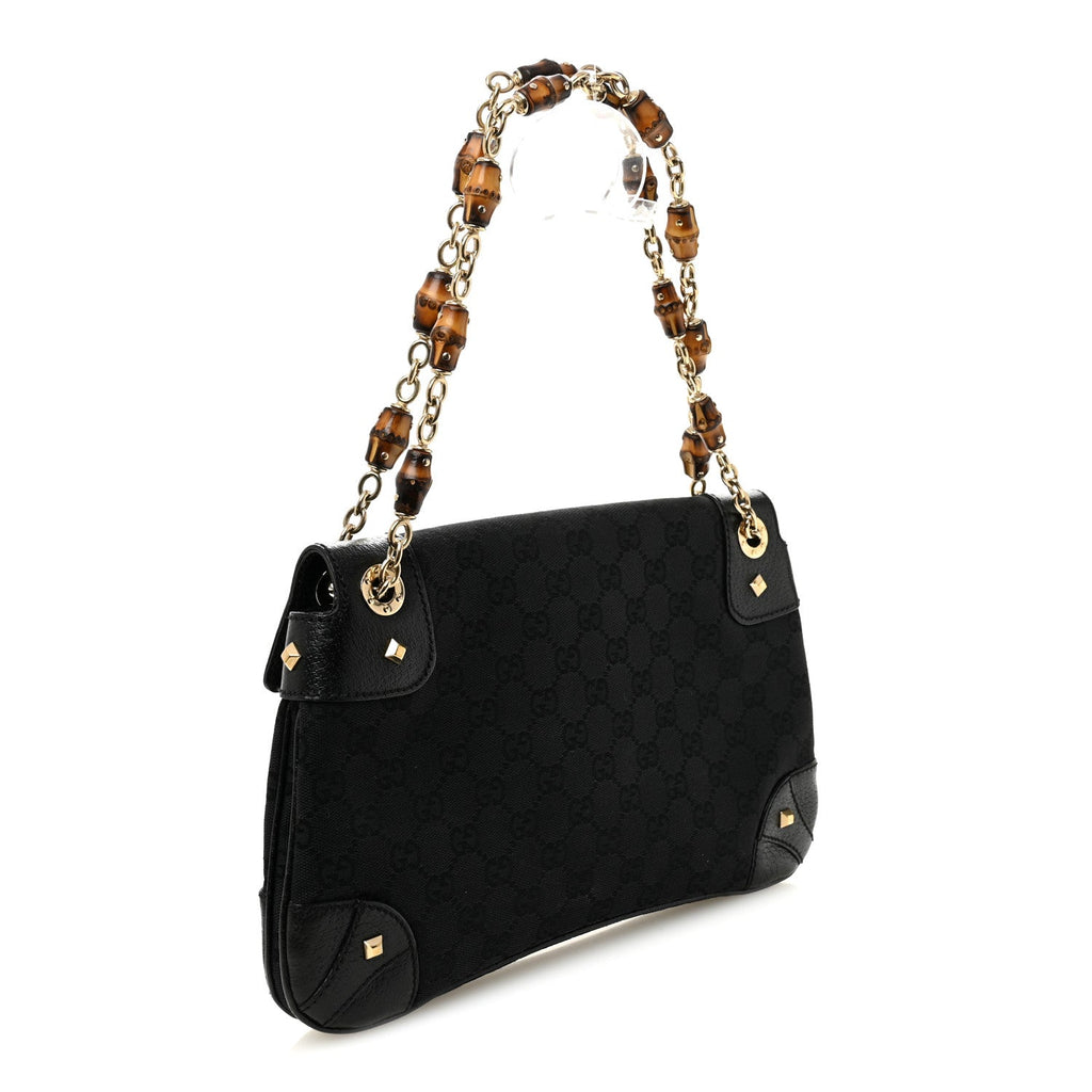 Gucci Monogram Bamboo Chain Bag Black