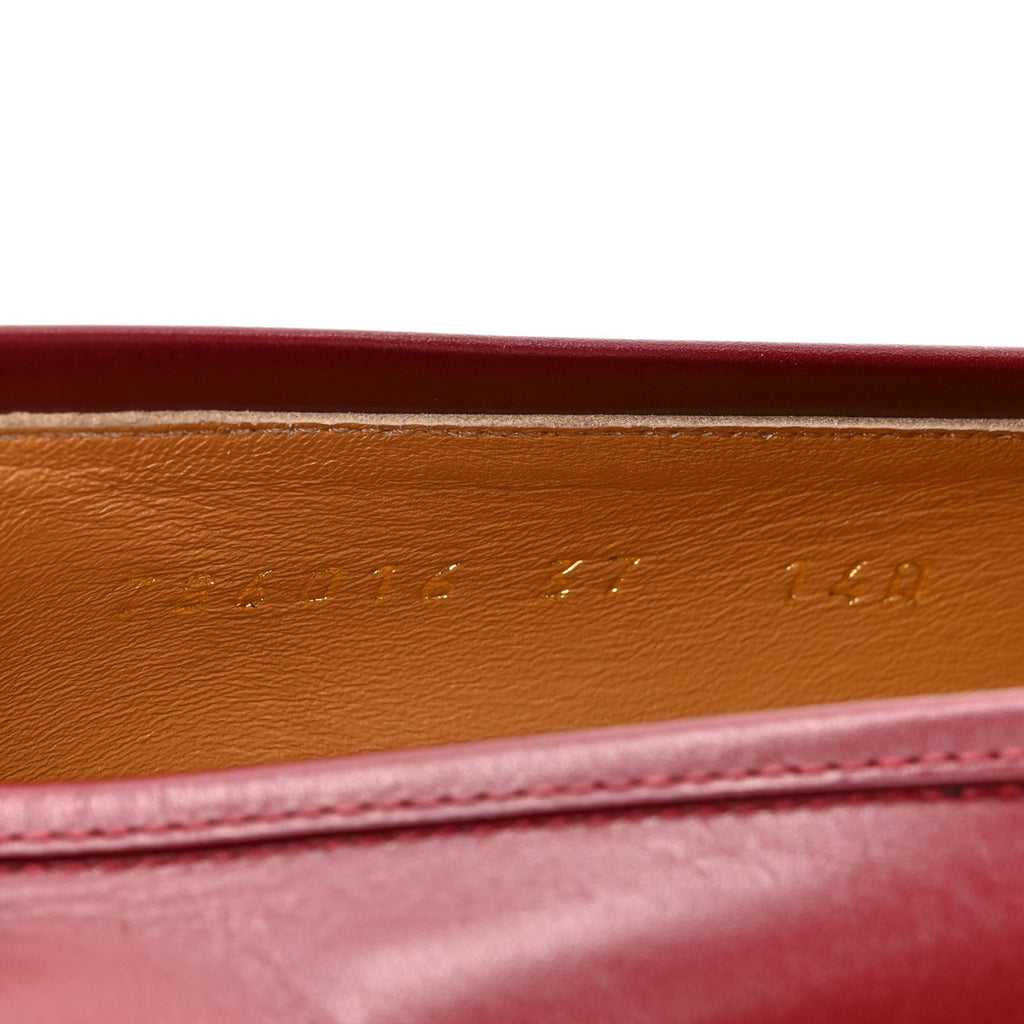 Gucci Betis Glamour Calfskin Womens Jordaan Loafers 37 Rosso Ancora