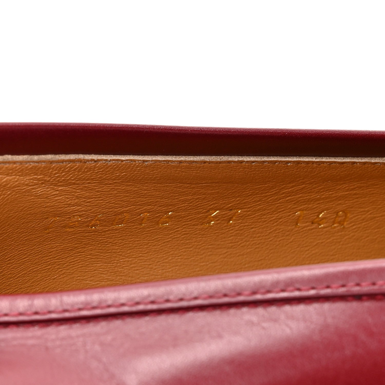 Gucci Betis Glamour Calfskin Womens Jordaan Loafers 37 Rosso Ancora