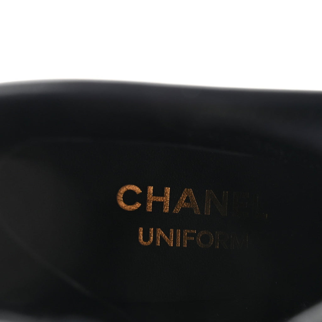 Chanel Stretch Lambskin Cap Toe CC Short Boots 35 Black