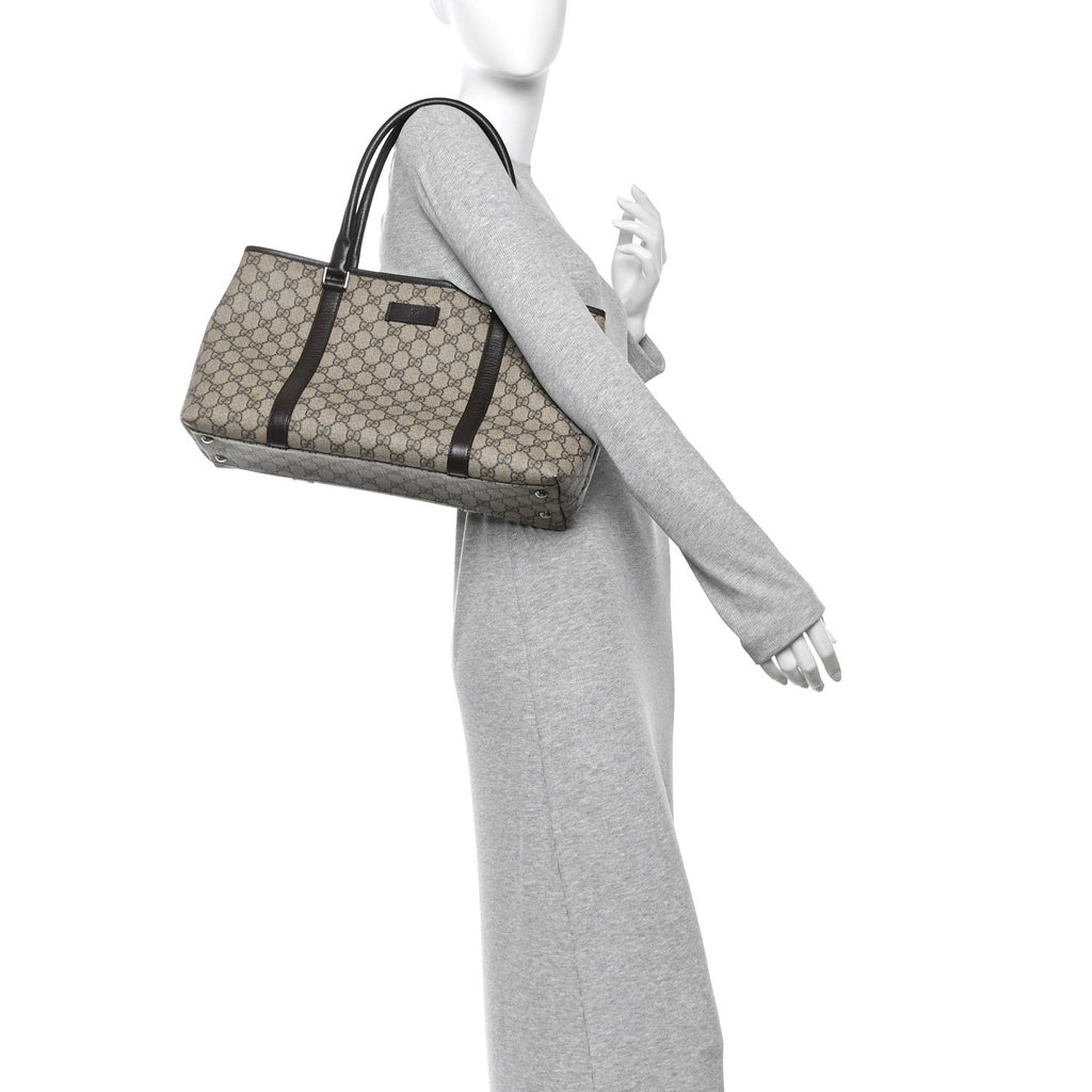 Gucci GG Plus Monogram Medium Joy Tote Dark Brown