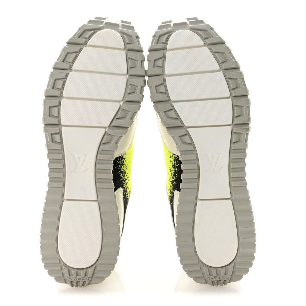 Louis Vuitton Calfskin Mens Run Away Sneakers  8 White Yellow Gradient
