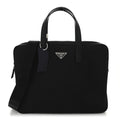 Prada Re-Nylon Saffiano Metal Triangle Logo Briefcase Black