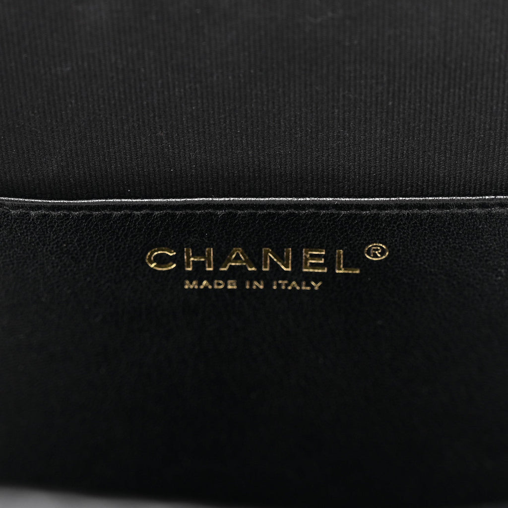 Chanel Shiny Lambskin Mesh Quilted Small Cargo Duma Drawstring Backpack Black