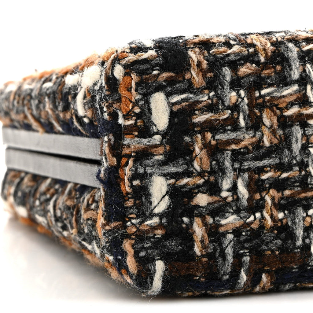 Chanel Tweed Kisslock Minaudiere Black Multicolor