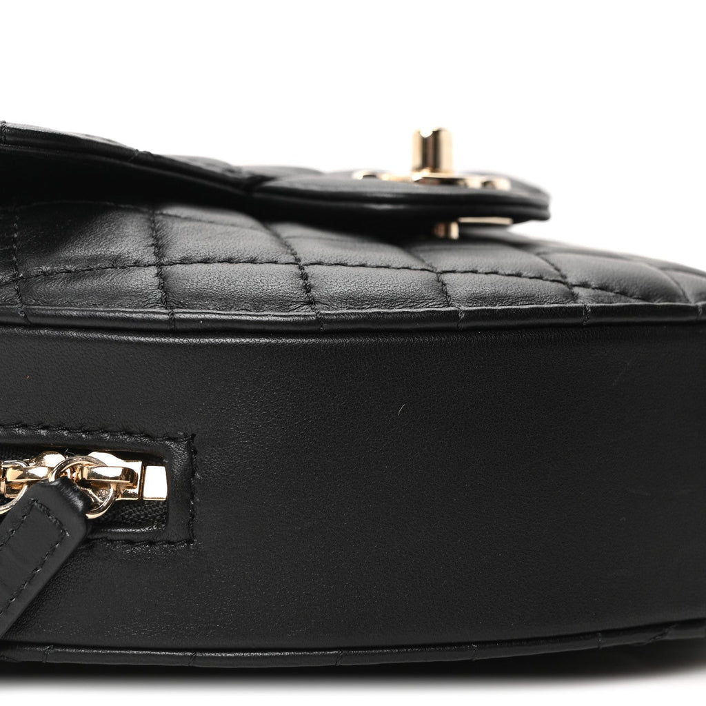 Chanel Lambskin Quilted Large CC In Love Heart Bag Black