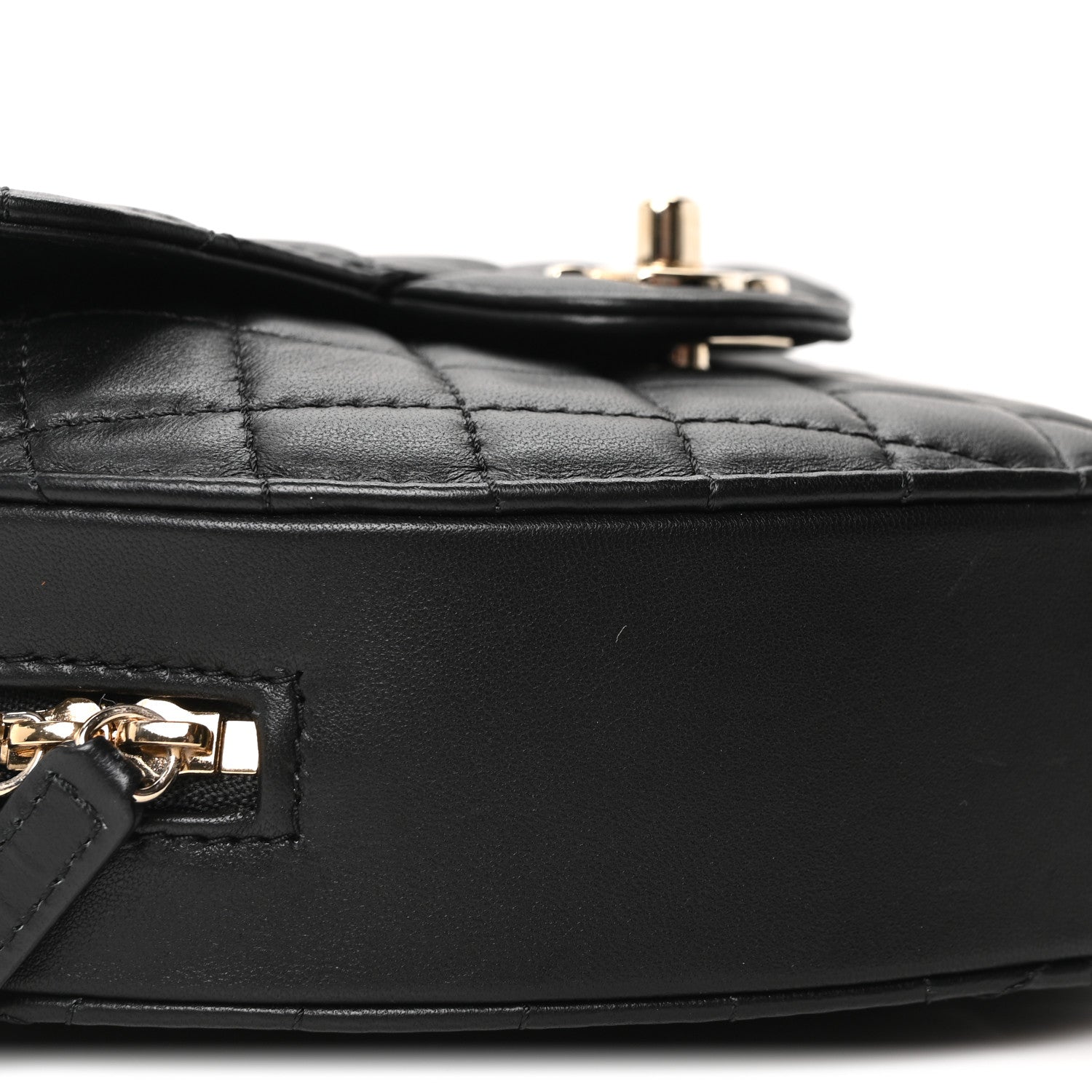 Chanel Lambskin Quilted Large CC In Love Heart Bag Black